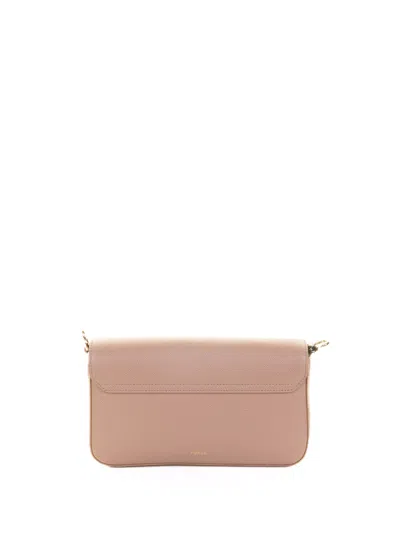 Furla Lock-detail Leather Shoulder Bag In Gray