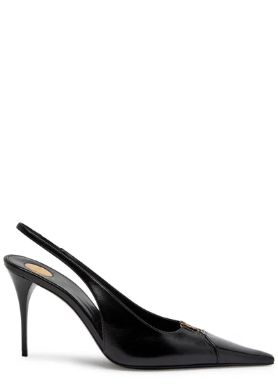Saint Laurent Women Babylone Breteuil Open Back Pump In Smooth Leather In Black