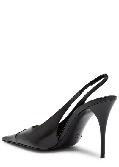 Saint Laurent Women Babylone Breteuil Open Back Pump In Smooth Leather In Black