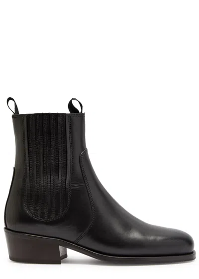Lemaire Black Vegetable-tanned Chelsea Boots In Bk999 Black