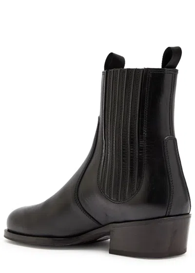 Lemaire Black Vegetable-tanned Chelsea Boots In Bk999 Black