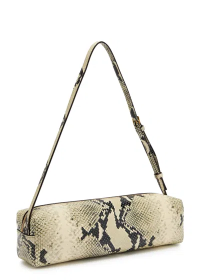 Khaite Kye Micro Snake-effect Leather Shoulder Bag In Neutral