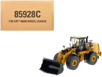 Diecast Masters Cat Caterpillar 966m Wheel Loader With Operator "core Classics Series" 1/50 Diecast Model By Diecast In Yellow