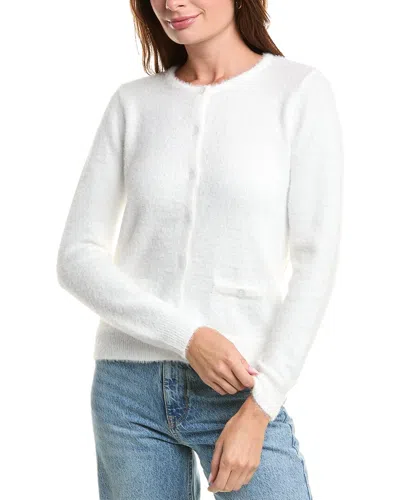 Nanette Lepore Fuzzy Cardigan In White