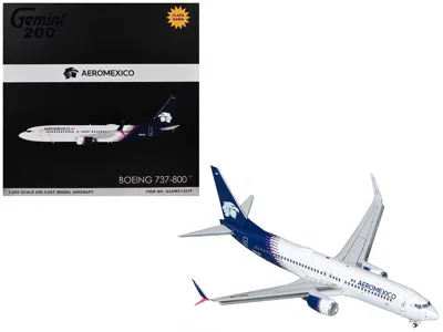 Geminijets Boeing 737-800 Commercial Aircraft With Flaps Down "aeromexico" (n957am) White With Dark Blue Tail " In White