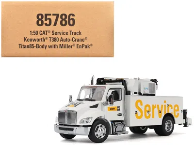 Diecast Masters Kenworth T380 Auto-crane Titan 85 Truck With Miller Enpak White "transport Series" 1/50 Diecast Mode In White