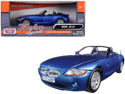 Motormax Bmw Z4 Convertible Blue Metallic 1/24 Diecast Model Car By  In Blue