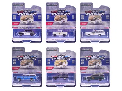 Greenlight Hot Pursuit Series 46 Set Of 6 Police Cars 1/64 Diecast Model Cars By  In Multi
