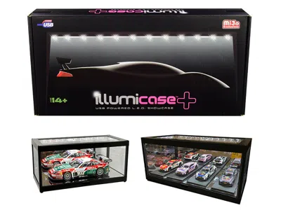 Illumibox Black Collectible Display Show Case Illumicase+ With Led Lights And Mirror Base And Back For 1/64 1/ In Multi