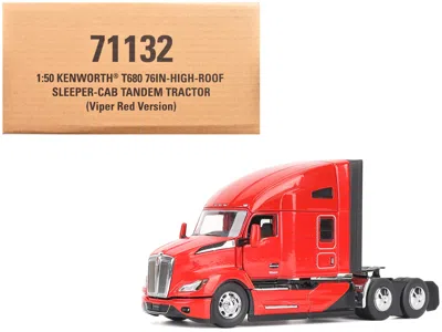 Diecast Masters Kenworth T680 76" High Roof Sleeper Cab Truck Tractor Viper Red "transport Series" 1/50 Diecast Mode In Red