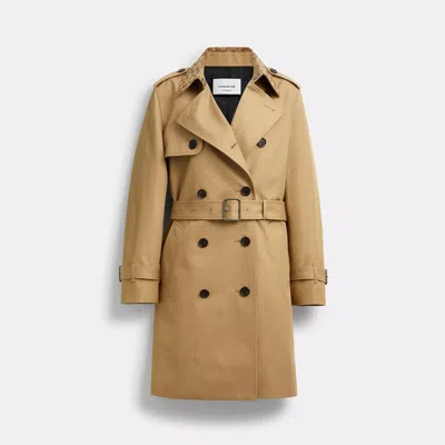 Coach Outlet Mid Trench Coat With Signature Collar In Brown