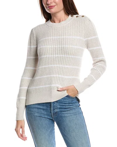 Forte Cashmere Waffle Knit Sweater In Neutral