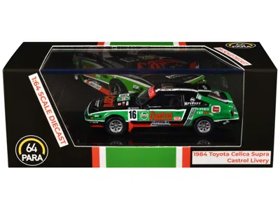 Paragon 1984 Toyota Celica Supra #16 "castrol Livery" Black And Green With Graphics 1/64 Diecast Model Car B In Multi