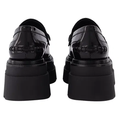 Alexander Wang Carter 75 Platform Loafers In Black Leather In Black