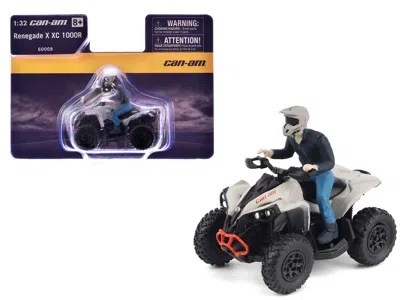 Brp Models Can-am Renegade X Xc 1000r Atv Chalk Gray With Driver Figure 1/32 Diecast Model By  In White