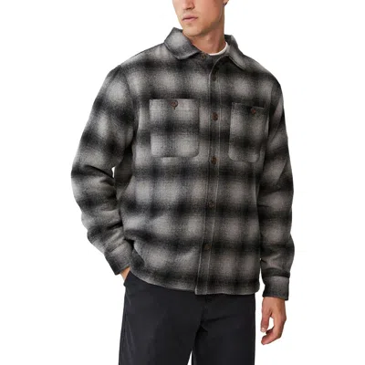 Cotton On Mens Heavy Overshirt Button-down Shirt In Gray
