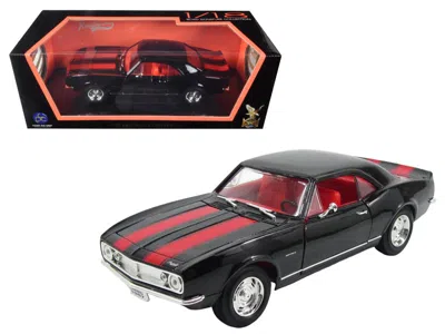 Road Signature 1967 Chevrolet Camaro Z/28 Black With Red Stripes 1/18 Diecast Model Car By  In Gray
