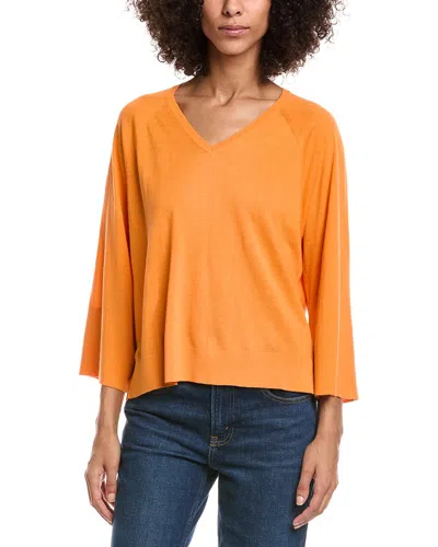 Forte Cashmere Easy Silk & Cashmere-blend Sweater In Orange