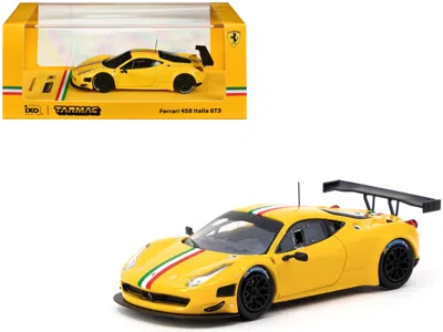 Tarmac Works Ferrari 458 Italia Gt3 Yellow With Italian Flag Stripes "road64" Series 1/64 Diecast Model Car By Ta In Yellow