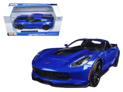 Maisto 2015 Chevrolet Corvette Stingray C7 Z06 Blue Metallic 1/24 Diecast Model Car By  In Blue
