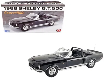 Acme 1968 Shelby Gt500 Kr Convertible Black With White Stripes Limited Edition To 480 Pieces Worldwide 1/ In Black