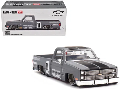 Mini Gt Chevrolet Silverado "kaido V2" Pickup Truck #11 Gray With Black Stripes (designed By Jun Imai) "kaid In Gray