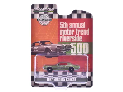 Greenlight 1967 Mercury Cougar "riverside 500 Official Pace Car - Motor Trend Magazine Car Of The Year" Green M In Multi