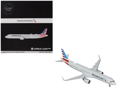 Geminijets Airbus A321neo Commercial Aircraft "american Airlines" (n413an) Gray With Striped Tail "gemini 200"  In White