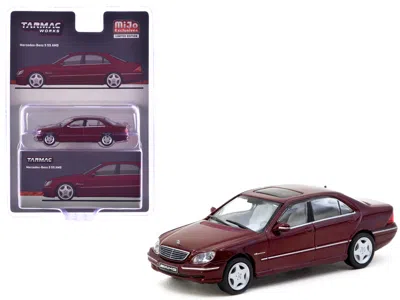 Tarmac Works Mercedes-benz S 55 Amg Bordeaux Red Metallic "global64" Series 1/64 Diecast Model By  In Red