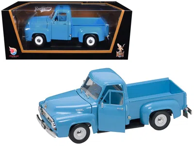 Road Signature 1953 Ford F-100 Pickup Truck Light Blue 1/18 Diecast Model Car By  In Blue