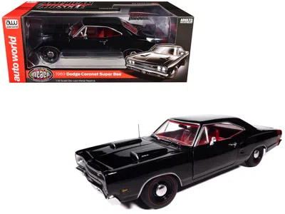 Autoworld 1969 Dodge Coronet Super Bee "muscle Car & Corvette Nationals" (mcacn) Black With Red Interior "amer In Black