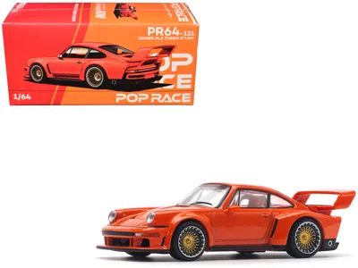 Pop Race Singer Dls Turbo Study Orange Metallic 1/64 Diecast Model Car By  In Red