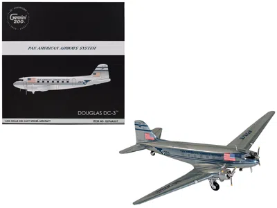 Geminijets Douglas Dc-3 Commercial Aircraft "pan American Airways" (nc33611) Polished Metal Finish "gemini 200" In Multi