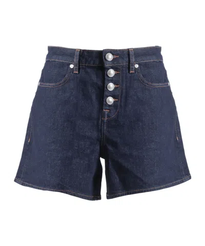 7 For All Mankind Kori Button-fastening Denim Shorts In Blue