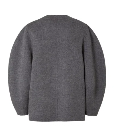 Fendi Women Wool Blouson With Mink Pockets And Inner Ff Logo In Black