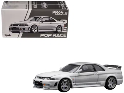 Pop Race Gtr Nismo 400r Rhd (right Hand Drive) White 1/64 Diecast Model Car By  In Silver