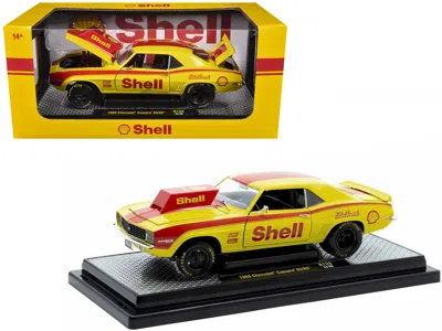 M2 1969 Chevrolet Camaro Ss/rs "shell Oil" Yellow With Red Stripes Limited Edition To 6550 Pieces World In Yellow