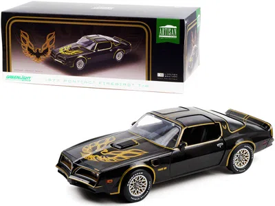 Greenlight 1977 Pontiac Firebird T/a Trans Am Starlite Black With Golden Eagle Hood Bird 1/18 Diecast Model Car In Multi