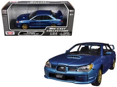 Motormax Subaru Impreza Wrx Sti Blue Metallic 1/24 Diecast Model Car By  In Blue