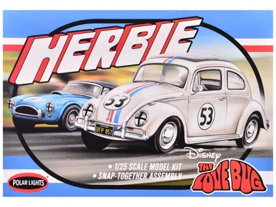 Polar Lights Skill 2 Model Kit Volkswagen Beetle Herbie "the Love Bug" (1969) Movie 1/25 Scale Model By Polar Lig In Multi