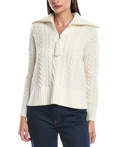 Alashan Cashmere Callie 1/2-zip Wool Sweater In White