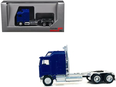 Promotex Kenworth K100 With 1-bar Grill And X-long Chrome Chassis Blue 1/87 (ho) Plastic Model Car By Promote In Blue