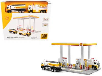 Other Shell Gas Station Playset With Volvo Oil Tanker And Volvo Tow Truck Diorama Set In Multi