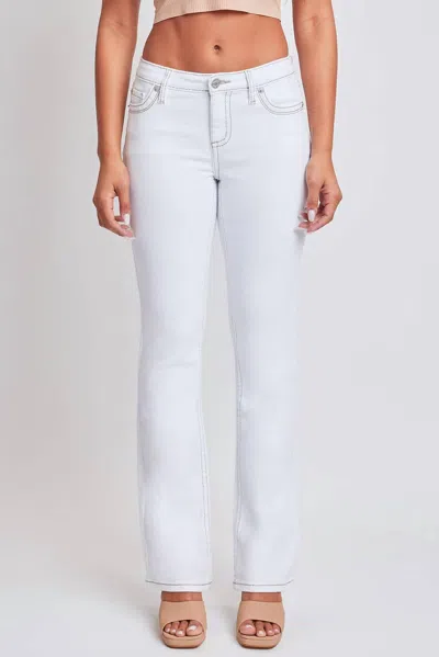 Ymi Heavy Stitch Mid-rise Bootcut Jeans In White In White