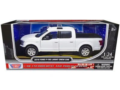 Motormax 2019 Ford F-150 Lariat Crew Cab Pickup Truck Unmarked Plain White "law Enforcement And Public Servic In White