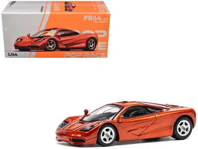 Pop Race Mclaren F1 Orange Metallic 1/64 Diecast Model Car By  In Orange