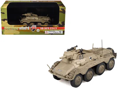 Panzerstahl Sd. Kfz. 234/3 Armored Vehicle "#0 3rd Panzer Division Hungary" (1945) German Army 1/72 Diecast Mode In Brown