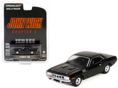 Greenlight Plymouth Barracuda Black "john Wick: Chapter 4" (2023) Movie "hollywood Series" Release 41 1/64 Diec In Black