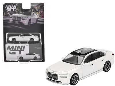 Mini Gt Bmw I7 Xdrive60 Mineral White Metallic Limited Edition 1/64 Diecast Model Car By  In White