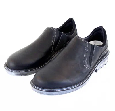 Naot Men's Manyara Slip-on Shoes In Coal Oily Nubuck Black Velvet In Multi